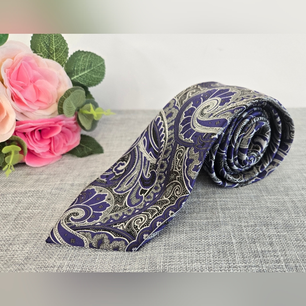 Vintage Jonathan Robert Men's Purple 100% Silk Tie Necktie Handmade